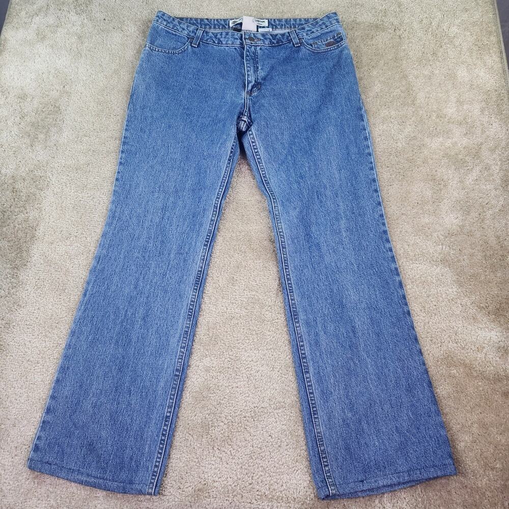 VTG Harley Davidson Womens Jeans Sz 12 36”W X 31”L Straight Hemmed Biker B903